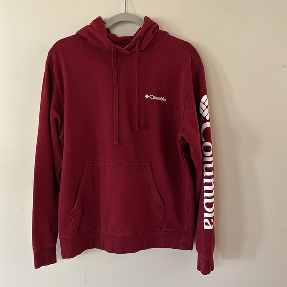 Columbia Burgundy Sweatshirt/Hoodie With Kangaroo Pockets Size M - Picture 9 of 9